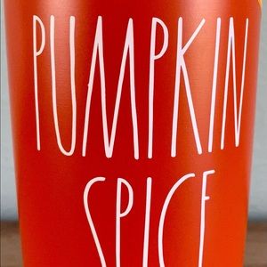 NEW with tags RAE DUNN orange travel mug pumpkin SPICE 20 oz